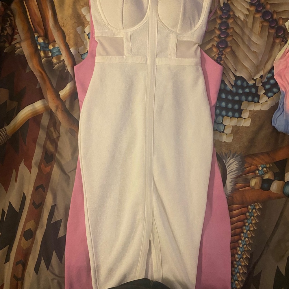 Material Girl White and Pink Dress